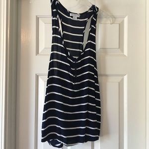 Loose Blue & White Striped Tank